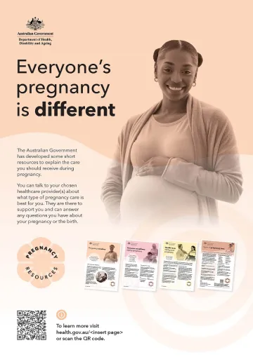 Everyones pregnancy is different A3 poster