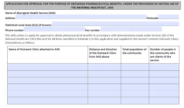 Cover page for the Remote Area Aboriginal Health Services Program application form