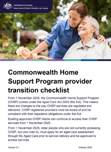 Commonwealth Home Support Program provider transition checklist