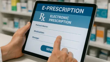 Image of an iPad with an e-prescription