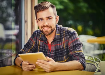 Young Male with iPad