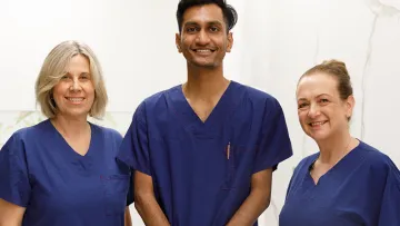 2 females and 1 male from the medical profession