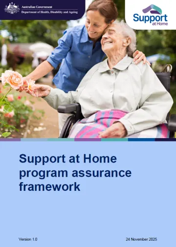 Support at Home program assurance framework cover page image