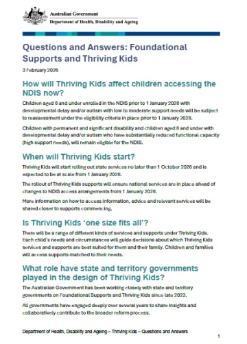 Thriving Kids | Australian Government Department of Health, Disability ...