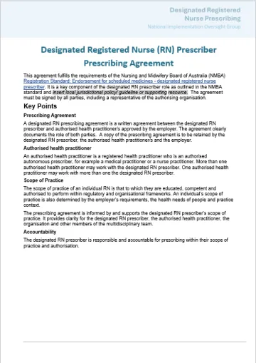 Designated Registered Nurse Prescribing | Australian Government ...