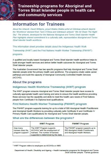 First Nations Health Worker Traineeship Program | Australian Government ...