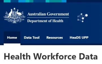 Screenshot of Health Workforce Data site home page