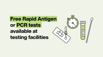 Free Rapid Antigen and PCR tests available at testing facilities