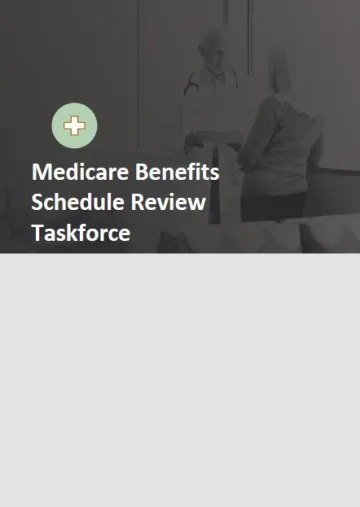 Medicare Benefits Schedule Review Taskforce cover