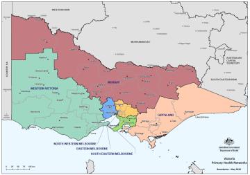 Vic PHNs boundary map