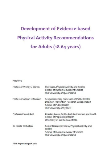 Cover of adults report