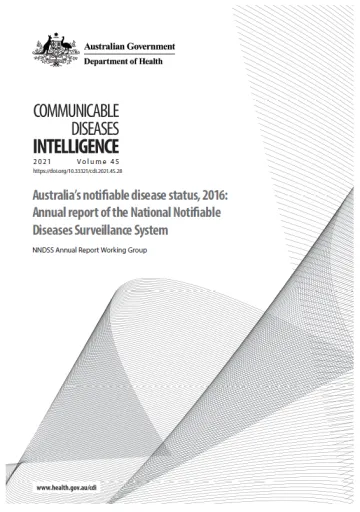 Cover image for 2016 NINDSS annual report