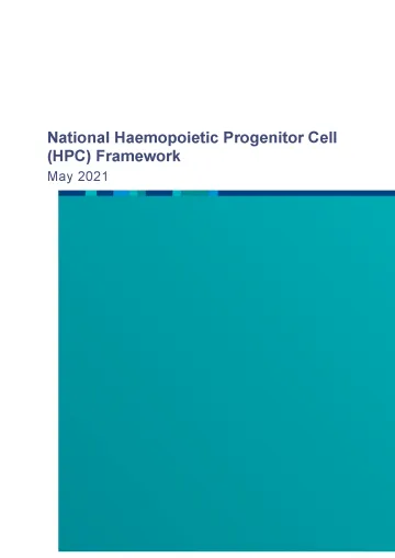 Cover page from National Haemopoietic Progenitor Cell (HPC) Framework