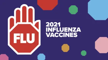 word art says FLU 2021 influenza vaccines