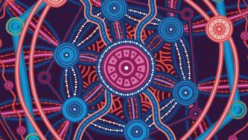 'Workforce' element from Gilimbaa and Tarni O’Shea’s artwork, ‘We All Share The Night Sky’, created for the National Aboriginal and Torres Strait Islander Health Plan.