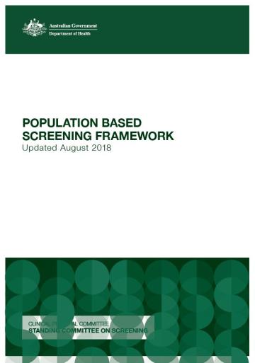 Cover image for Population based screening framework