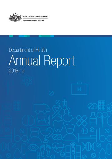 Cover of the Department of Health Annual Report 2018-19