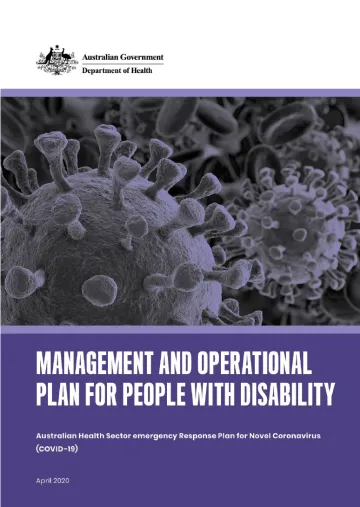 Cover image for the Management and Operational Plan for People with Disability