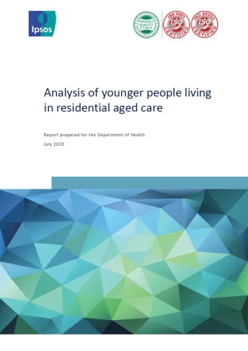 Analysis of younger people living in residential aged care