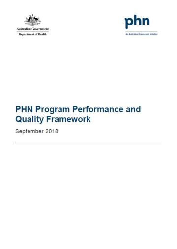 Cover image for Primary Health Networks (PHN) performance and quality framework