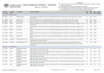 Stoma Appliance Scheme schedule