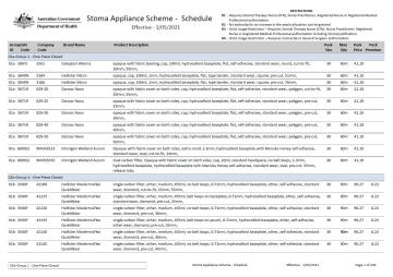 Stoma Appliance Scheme schedule