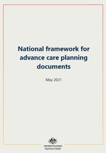 Cover image for the National framework for advance care planning