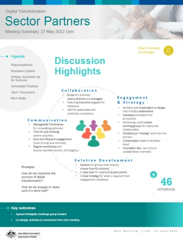 Digital Transformation Sector Partners meeting summary 27 May 2022