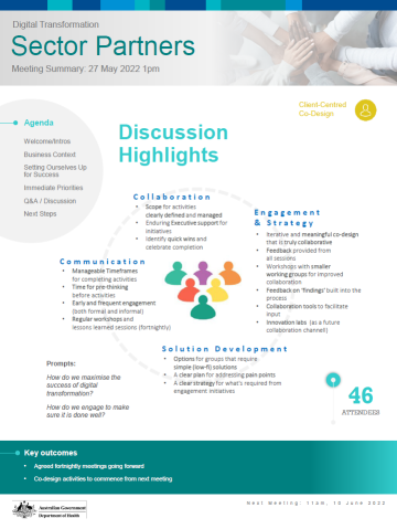 Digital Transformation Sector Partners meeting summary 27 May 2022