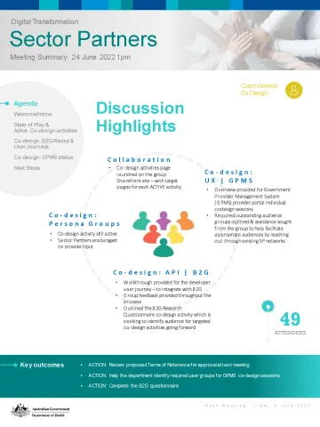 Digital Transformation Sector Partners meeting summary – 24 June 2022