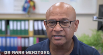 Screenshot of Dr Mark Wenitong interview