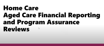 Home Care Packages Program - changes to Financial Reporting requirements 