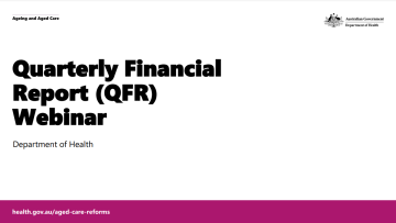Quarterly Financial Report Technical Webinar