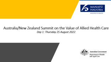 2022 Australia/New Zealand Allied Health Summit – Recording, Day 1
