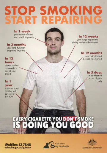 Cover image for Stop smoking start repairing poster for men
