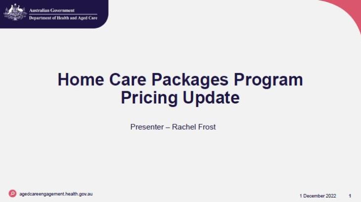 Cover image Home care package program pricing update
