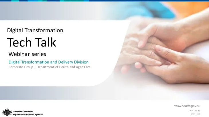 Cover image for Slide presentation – Digital Transformation Tech Talk webinar – 6 December 2022