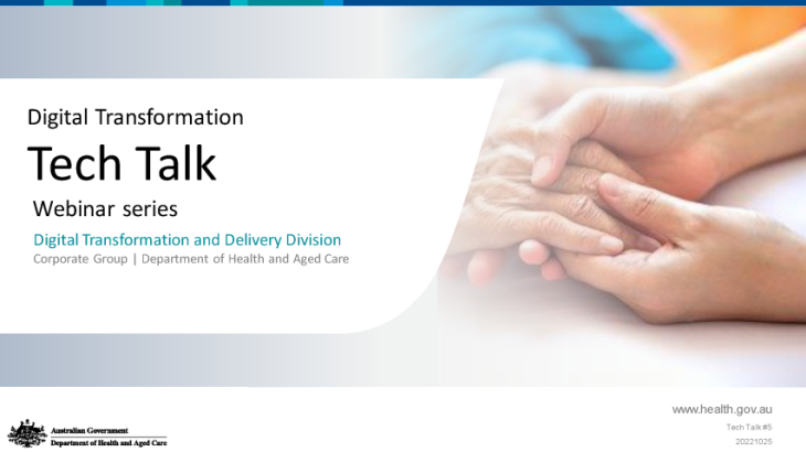 Cover image for Slide presentation – Digital Transformation Tech Talk webinar – 6 December 2022