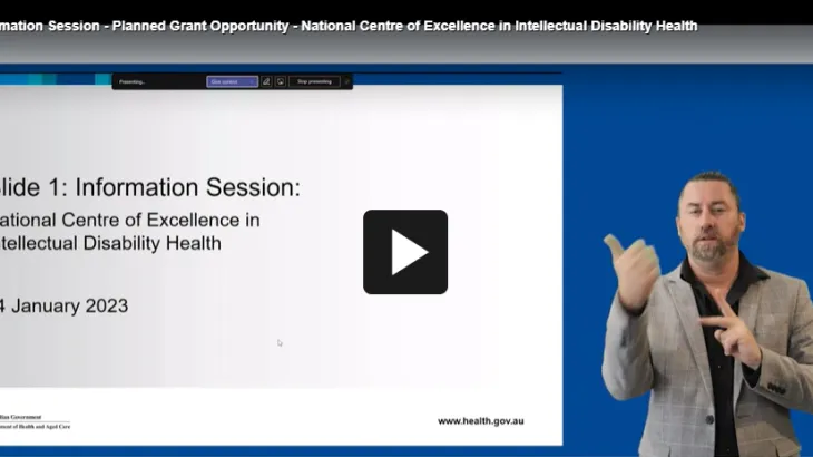 National Centre of Excellence in Intellectual Disability Health – information session