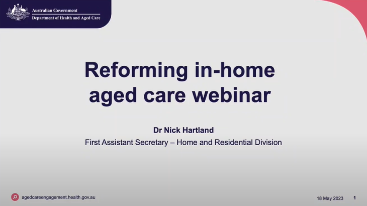 Reforming in-home aged care update – 18 May 2023