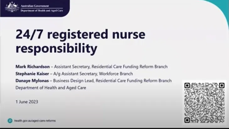 Residential aged care 24/7 registered nurse responsibility: reporting, supplement and other information 
