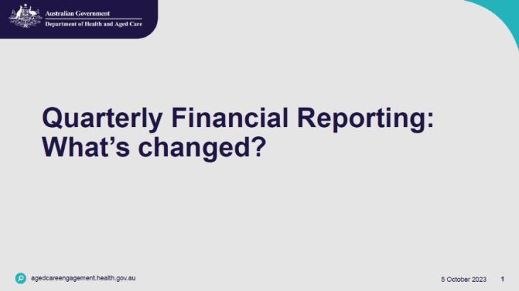 Quarterly Financial Report – what’s changed