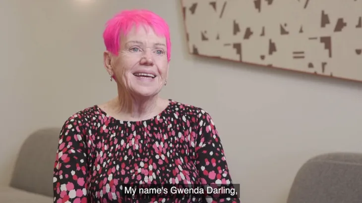 Video still of Gwenda Darling