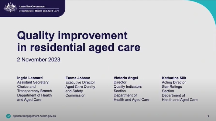 Screenshot of the first webinar slide