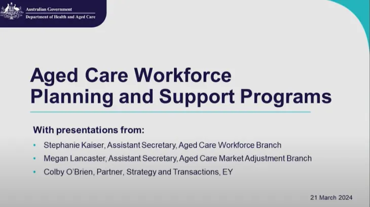 Aged Care Workforce Planning and Support Programs webinar