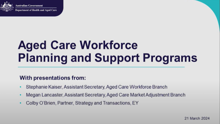Aged Care Workforce Planning and Support Programs webinar