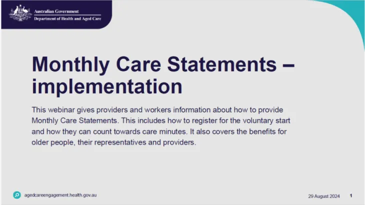Monthly Care Statements implementation – Video