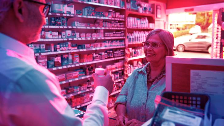 Chemist and a client 