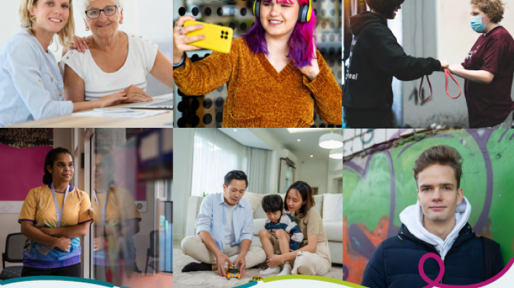 A collection of 6 images of people