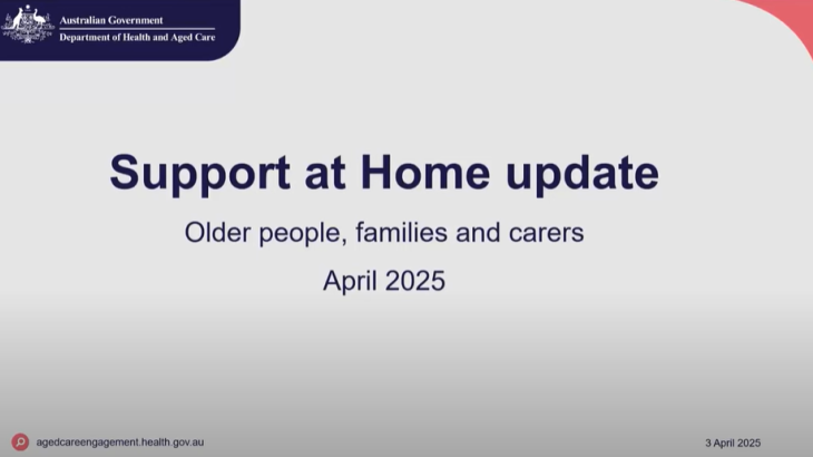 Support at Home program update for older people, families and carers – Webinar video